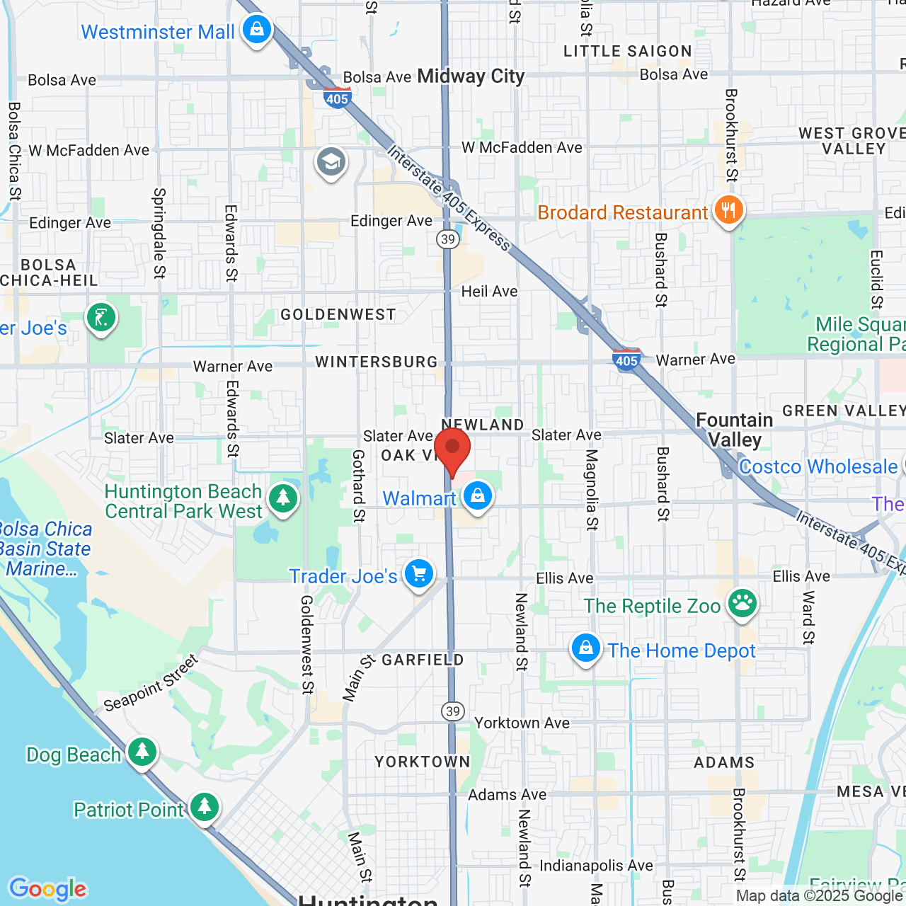 Google map image of our location in 17762 Beach Blvd Huntington Beach, CA